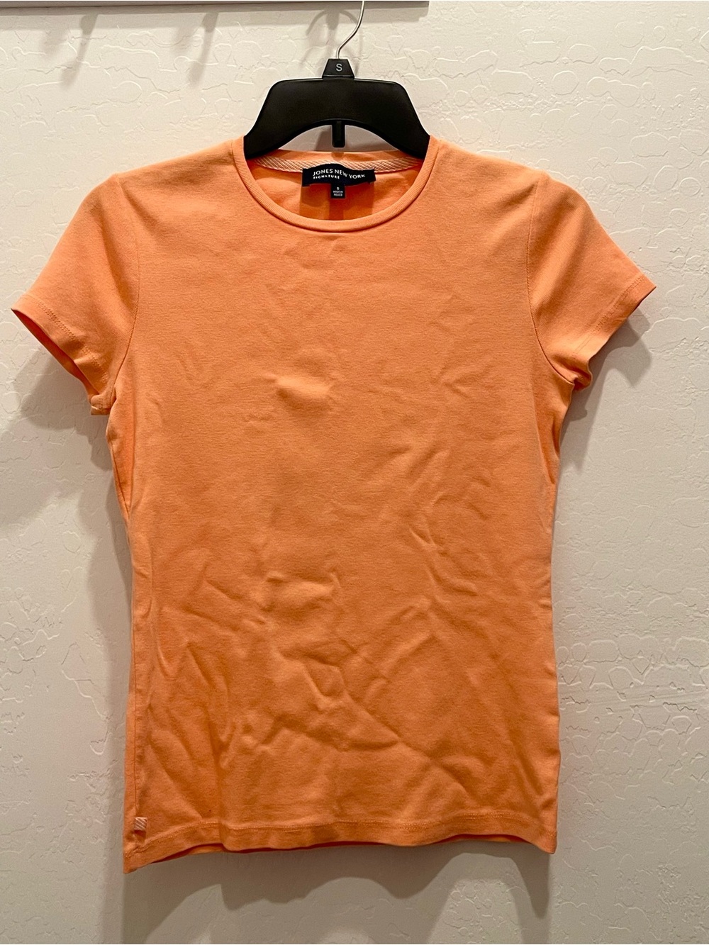 Jones New York Peach-Orange Short Sleeve Crewneck Tee